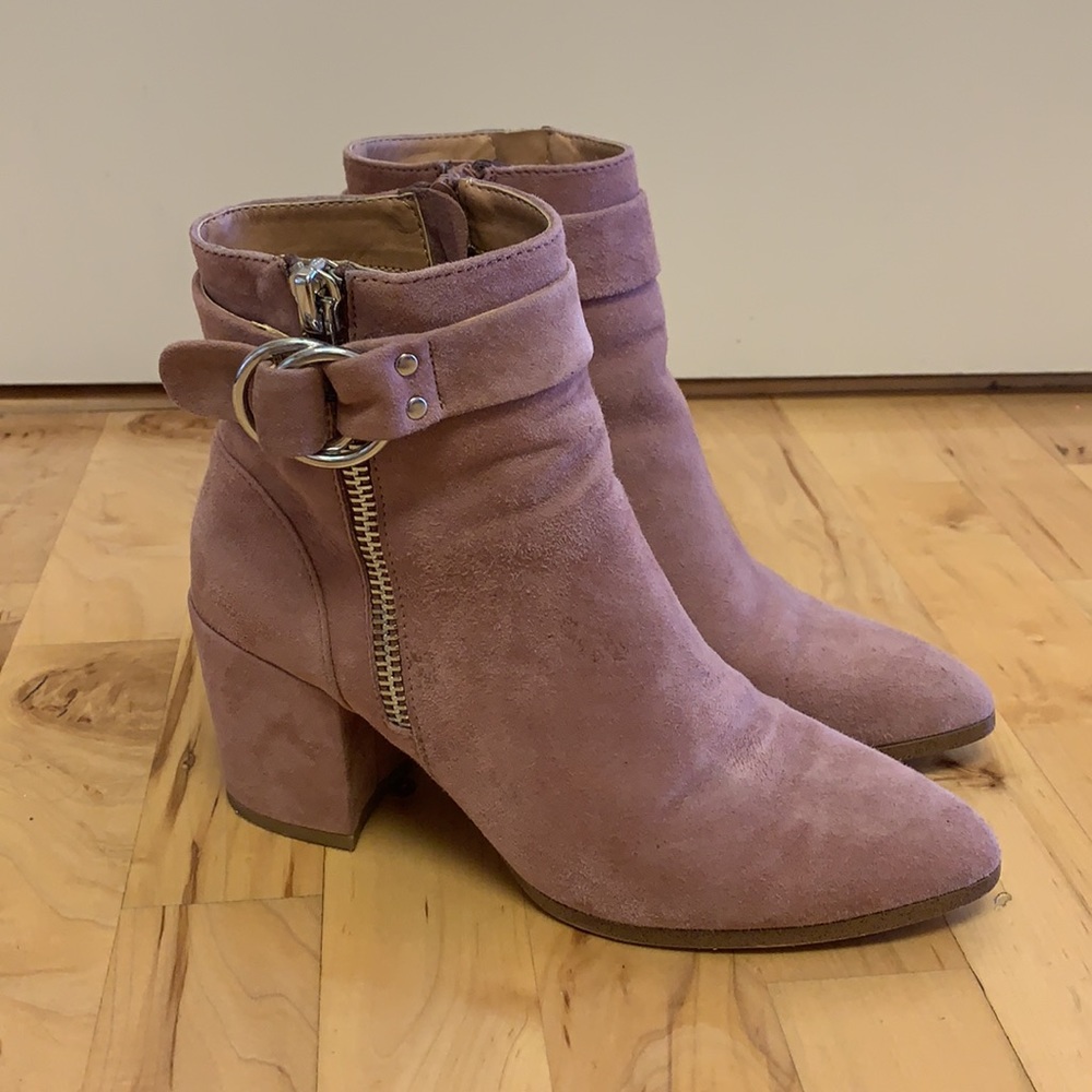 Steve by Steve Madden Pink Suede Booties